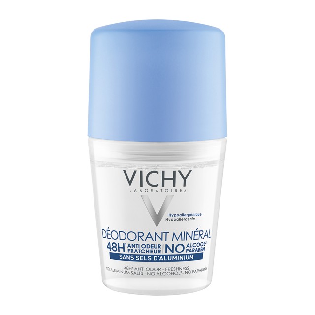 Vichy Deodorant 48H Mineral Roll-On, Αποσμητικό για Ευαίσθητα Δέρματα χωρίς Άλατα Αλουμινίου 50ml