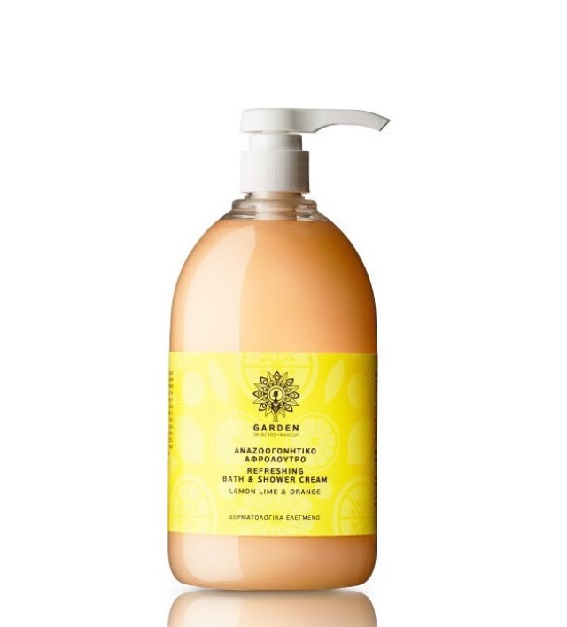 Garden Refreshing Bath & Shower Cream Lemon Lime & Orange, Αναζωογονητικό Αρωματικό Αφρόλουτρο 1lt