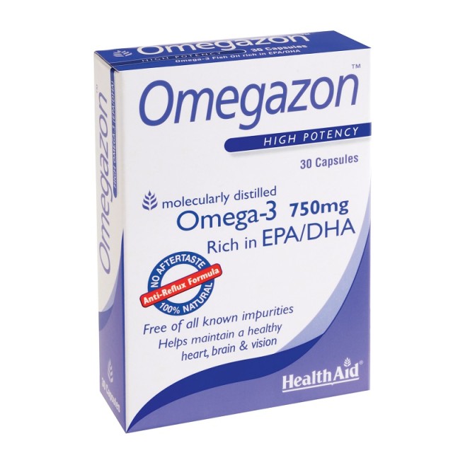 Health Aid Omegazon 750mg, Συμπυκνωμένο Ιχθυέλαιο 30 κάψουλες
