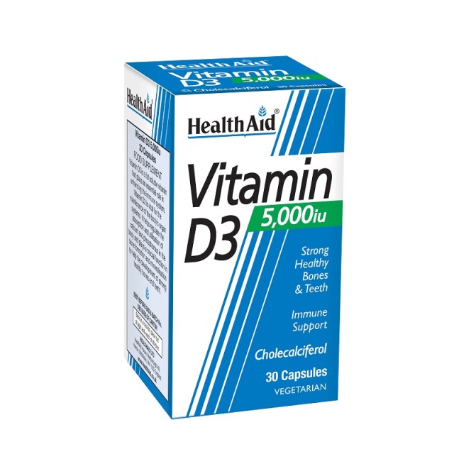 Health Aid Vitamin D3 5000iu, Υγεία οστών, Ενίσχυση Ανοσοποιητικού 30tabs