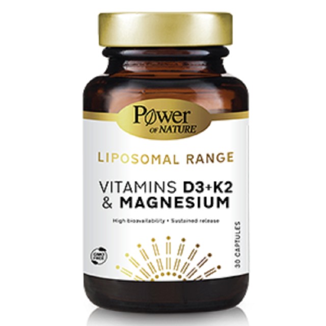 Power Of Nature Liposomal Range Vitamin D3+K2 & Magnesium 30 caps