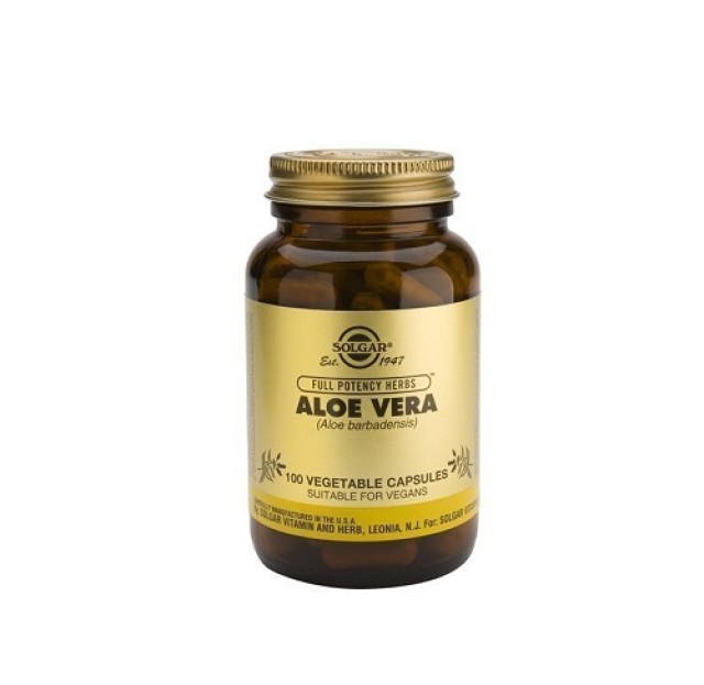 Solgar Aloe Vera, Συμπλήρωμα Διατροφής με Αλόη 100 φυτικές κάψουλες