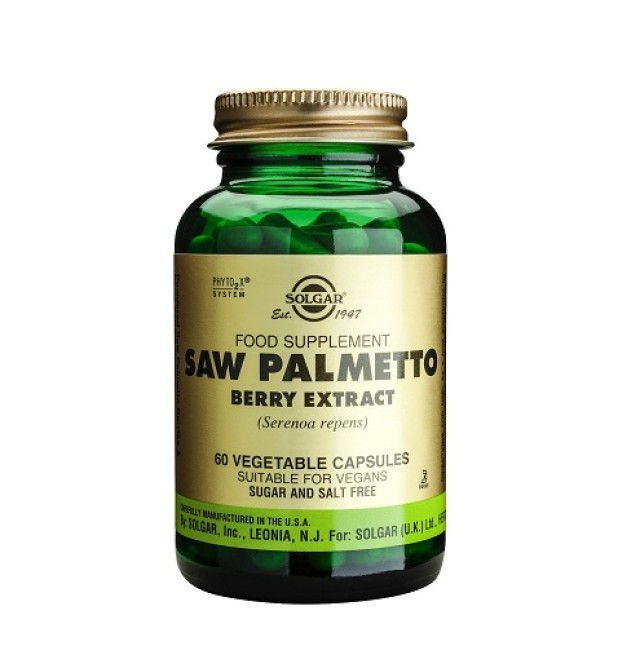 Solgar Saw Palmetto Berry Extract, Συμπλήρωμα Διατροφής για τη Φυσιολογική Λειτουργία του Ουροποιητικού 60 φυτικές κάψουλες