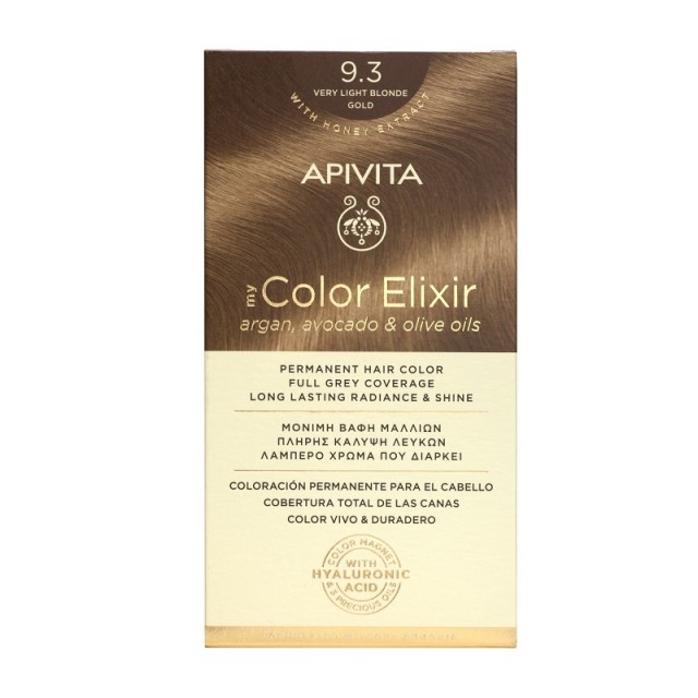 Apivita My Color Elixir 9.3, Βαφή Μαλλιών Ξανθό Πολύ Ανοιχτό Χρυσό 125m