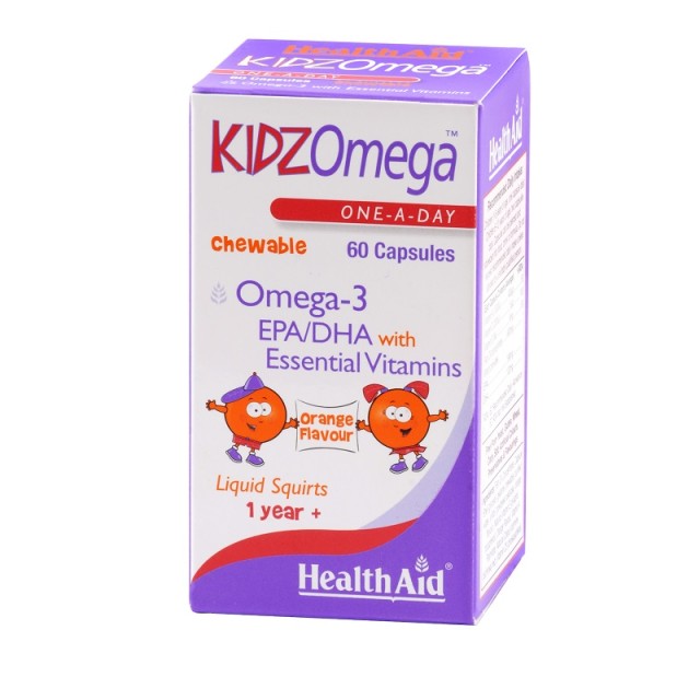 Health Aid Kidz Omega, Συμπλήρωμα Διατροφής για Παιδιά 60 Μασώμενες παστίλιες