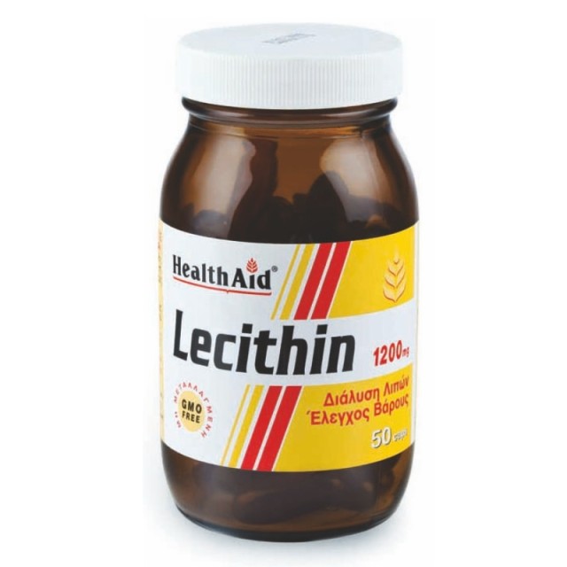 Health Aid Super Lecithin 1200mg, Συμπλήρωμα Διατροφής Φυσικής Λιποδιάλυσης 50 tabs