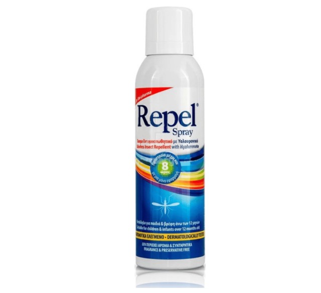 Uni-Pharma Repel Spray Άοσμο Εντομοαπωθητικό Spray με Υαλουρονικό, 150ml