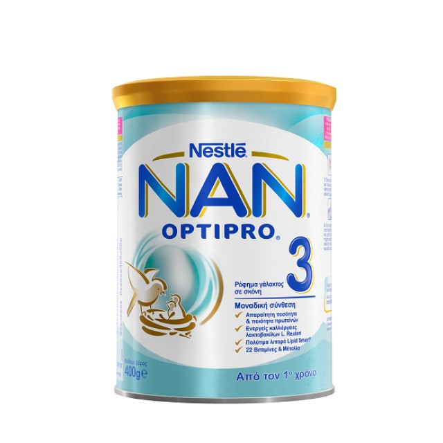 Nestle Nan Optipro 3, Βρεφικό Γάλα σε Σκόνη από τον 1ο Χρόνο 400g