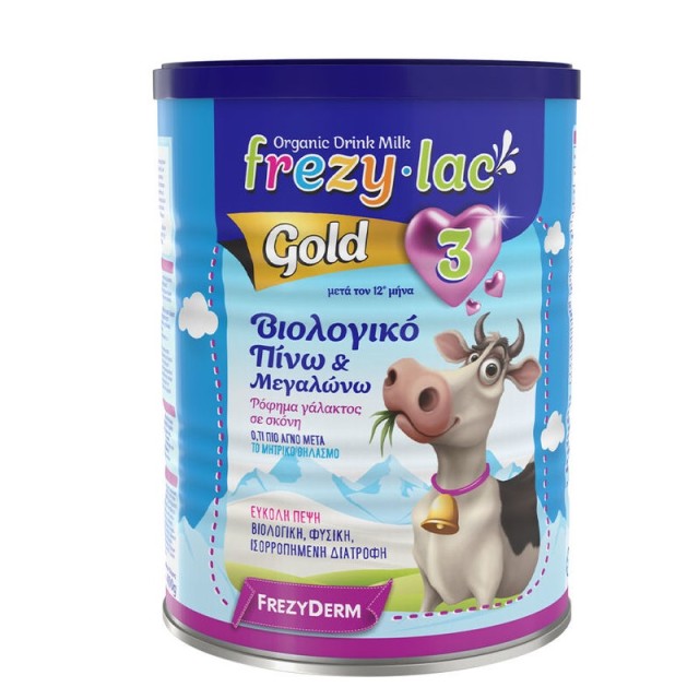 Frezyderm Frezylac Gold 3, Ρόφημα Βιολογικού Αγελαδινού Γάλακτος σε Σκόνη για μετά τον 12ο μήνα 400gr
