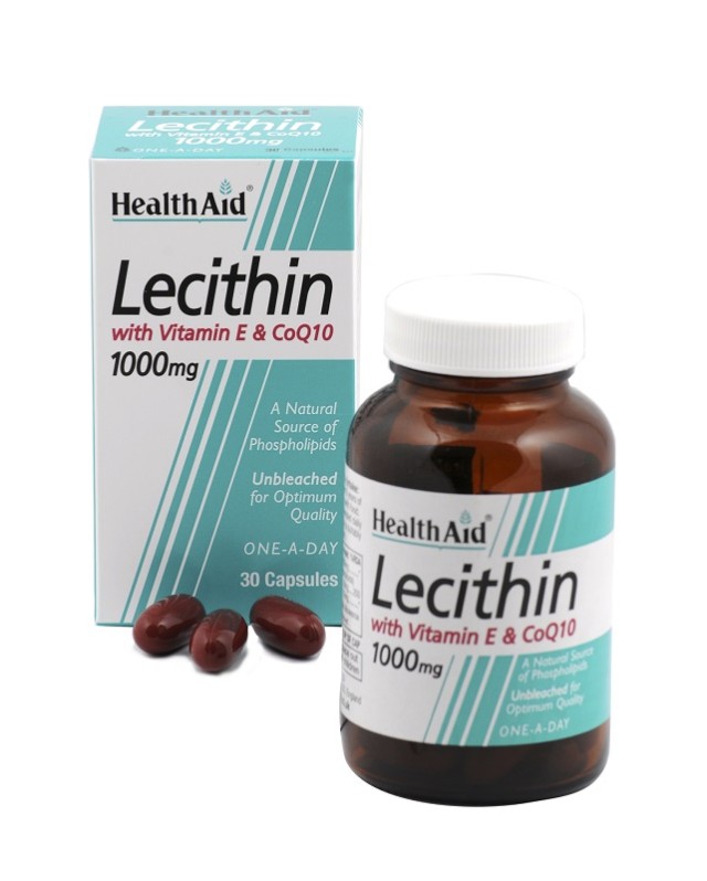 Health Aid Lecithin, Λεκιθίνη 1000mg & Συνένζυμο Q-10 & Βιταμίνη Ε 30caps
