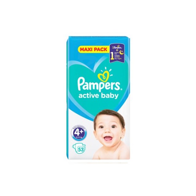 Pampers Βρεφικές Πάνες Active Baby Dry Maxi Pack No4+ (10-15kg) 53τμχ