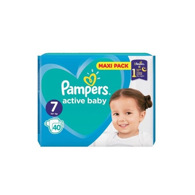 Pampers Βρεφικές Πάνες Active Baby Maxi Pack Νο7 (15+ kg) 40τεμ