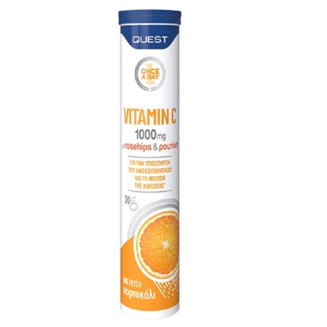 Quest Vitamin C 1000mg με Rosehip & Ρουτίνη 20 αναβράζοντα δισκία