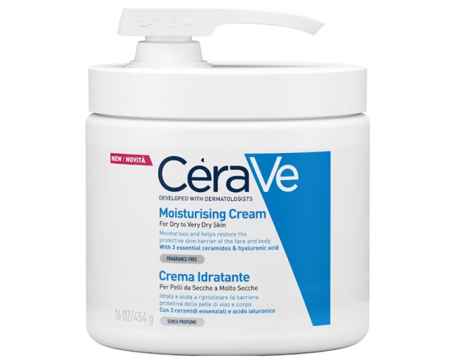 CeraVe Moisturising Cream Ενυδατική Κρέμα Χωρίς Άρωμα για Ξηρό/Πολύ Ξηρό Δέρμα με Αντλία 454gr.