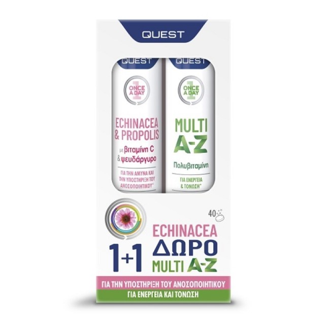 Quest Once A Day Echinacea & Propolis 20 eff.tabs + Δώρο Multi A-Z 20 eff.tabs