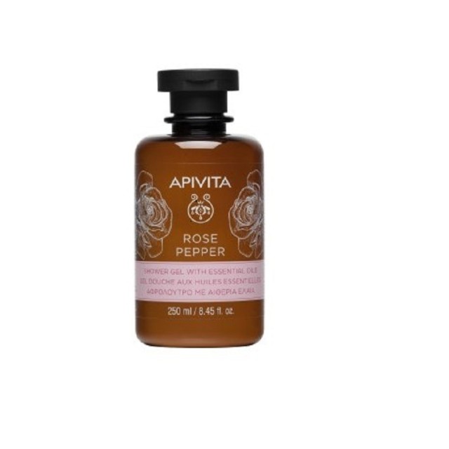 Apivita - Rose Pepper Shower Gel, Αφρόλουτρο με Αιθέρια Έλαια, 250ml