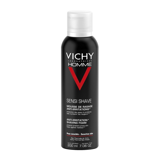 Vichy Homme Αnti-Irritation Shaving Foam, Αφρός Ξυρίσματος κατά των Ερεθισμών 200ml