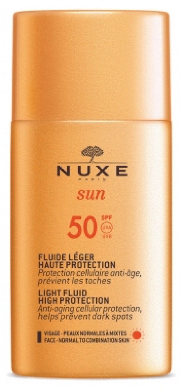 Nuxe Sun Face Cream Light Fluid High Protection Spf50, Αντιηλιακή Κρέμα Προσώπου 50ml