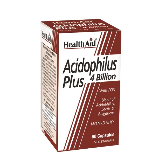 Health Aid Acidophilus Plus 4 bilion, Προβιοτικά για τη Φυσιολογική Χλωρίδα του Εντέρου 60caps