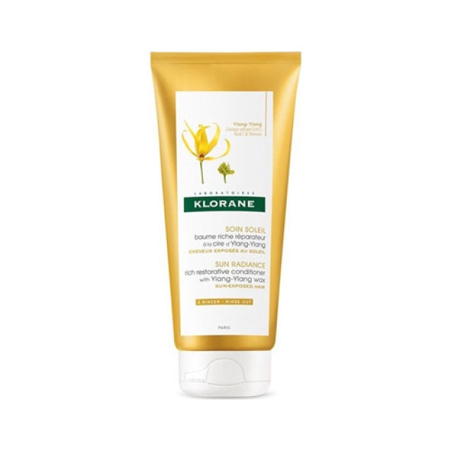 Klorane Ylang-Ylang Conditioner Sun Radiance, Επανορθωτική Κρέμα Μαλλιών για θρέψη & αντιηλιακή προστασία 200ml