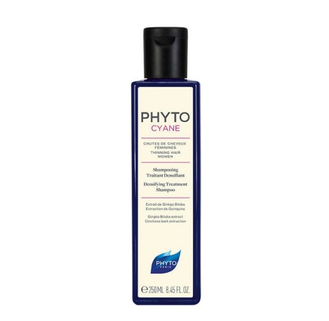 Phyto Phytocyane Densifying Treatment Shampoo, Δυναμωτικό Σαμπουάν για τη Γυναικεία Τριχόπτωση 250ml