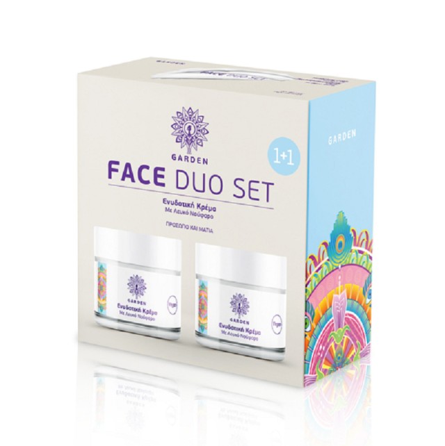 Garden Face Duo Set No2 Moisturizing Cream Ενυδατική Κρέμα με Λευκό Νούφαρο για Πρόσωπο & Μάτια, 50ml (1+1 ΔΩΡΟ)
