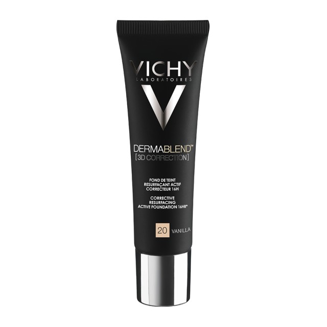 Vichy Dermablend 3D Correction Vanilla 20, Διορθωτικό Make-Up Προσώπου για Λιπαρή Επιδερμίδα με Τάση Ακμής 30ml