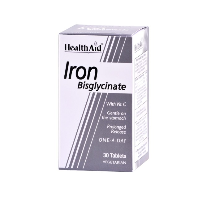 Health Aid Iron Bisglycinate 30mg, Σίδηρος Δισγλυκινικός 30Tabs