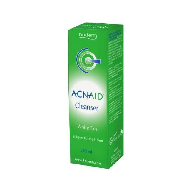 Boderm Acnaid Cleanser White Tea, Καθαριστικό Γαλάκτωμα Προσώπου για την Καθημερινή Περιποίηση της Ακνεϊκής Επιδερμίδας 200ml