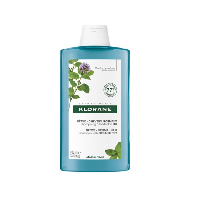 Klorane Aquatic Mint Detox Shampoo Σαμπουάν Αποτοξινωτικής Προστασίας από τη Ρύπανση 400ml