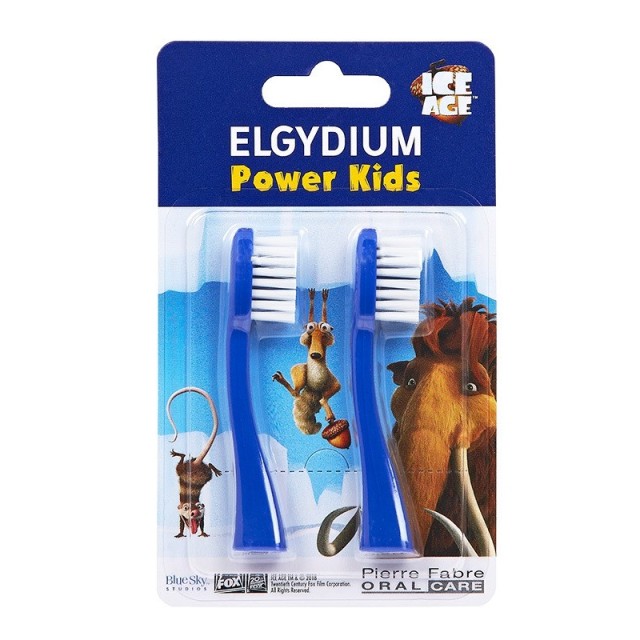 Elgydium Power Kids Refill Ανταλλακτικά Κεφαλής σε Μπλε Χρώμα 2τμχ.