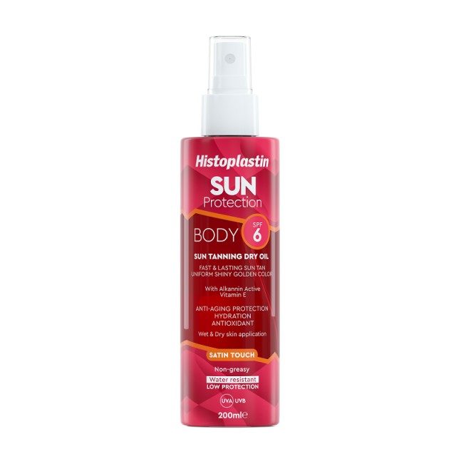 Heremco Histoplastin Sun Protection Body Sun Tanning Dry Oil SPF6 200ml - Αντηλιακό Ξηρό Λάδι Σώματος