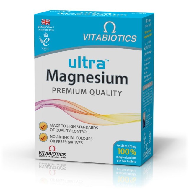 Vitabiotics Ultra Magnesium Premium Quality Συμπλήρωμα Διατροφής Μαγνήσιο 60Tabs