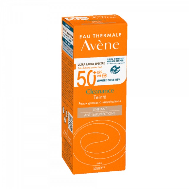 Avene Cleanance Αντηλιακή Προσώπου SPF50+ με Χρώμα για Λιπαρό Δέρμα με Ατέλειες 50ml