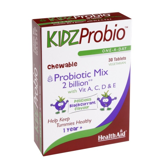 Health Aid KidzProbio 2 Billion, Παιδικό Συμπλήρωμα Διατροφής με Προβιοτικά 30 μασώμενες ταμπλέτες