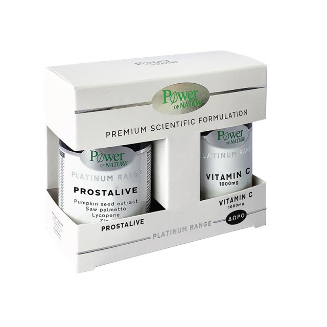 Power Health Platinum Prostalive, 30 Κάψουλες & ΔΩΡΟ Bιταμίνη C 1000mg, 20 Kάψουλες