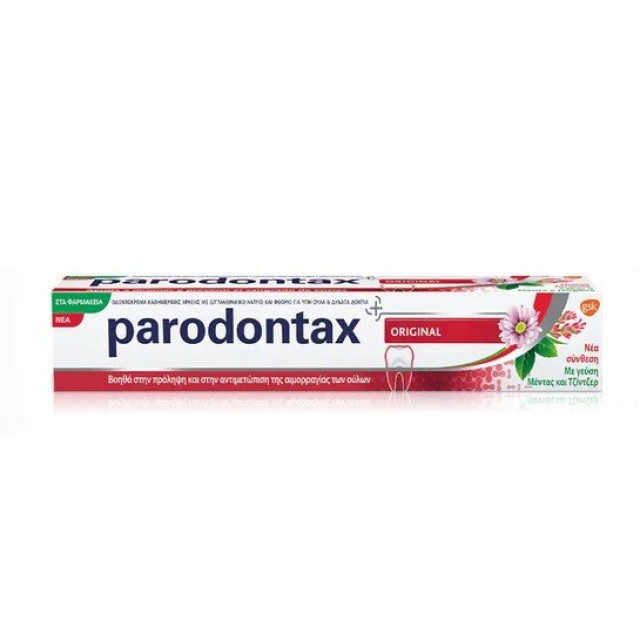 Parodontax Original Νέα Οδοντόκρεμα με γεύση Μέντα & Τζιντζερ κατά της Ουλίτιδας και των Ματωμένων Ούλων 75ml