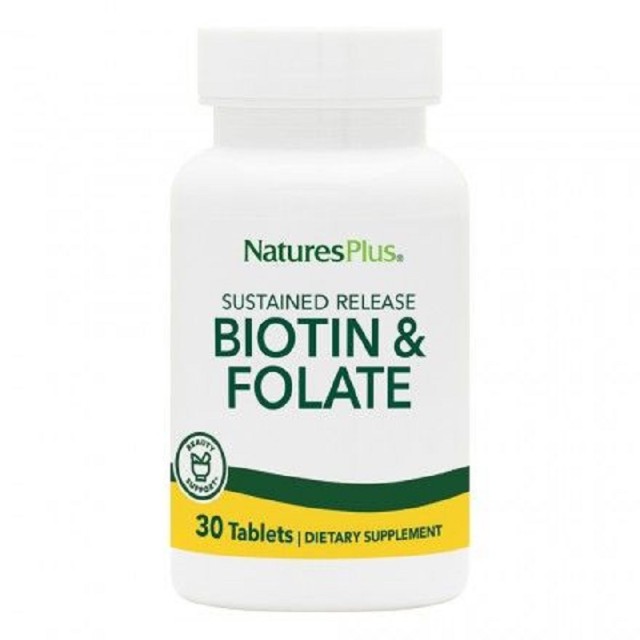 Natures Plus Biotin Folic Acid 30 ταμπλέτες