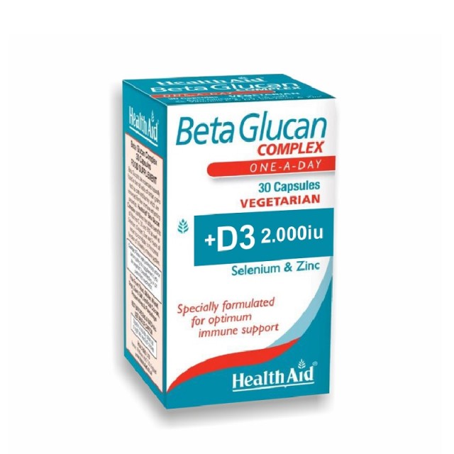 Health Aid Beta Glucan Complex 30caps, Συμπλήρωμα Διατροφής για Ενίσχυση του Ανοσοποιητικού 30 κάψουλες