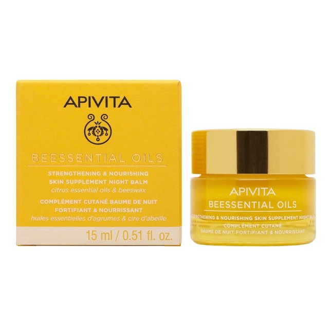 Apivita Beessential Oils Night Balm Προσώπου Νύχτας Συμπλήρωμα Ενδυνάμωσης & Θρέψης Της Επιδερμίδας 15ml