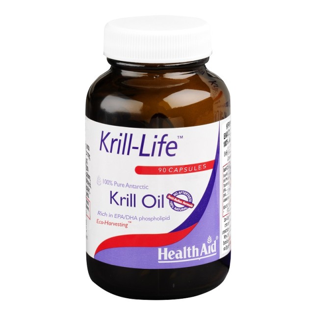 Health Aid Krill-Life 500mg, Λιπαρά Οξέα για Καρδιά & Χοληστερίνη 90caps