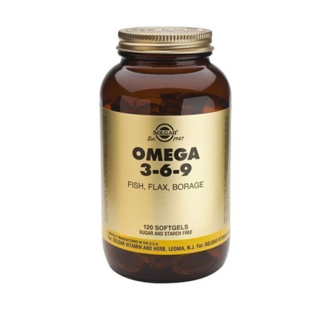 Solgar Omega 3-6-9, Συνδυασμός Λιπαρών Οξέων Υψηλής Βιολογικής Αξίας 120 μαλακές κάψουλες