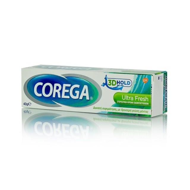 Corega 3D Hold Ultra Fresh, Στερεωτική Κρέμα Οδοντοστοιχιών με Γεύση Μέντας 40g