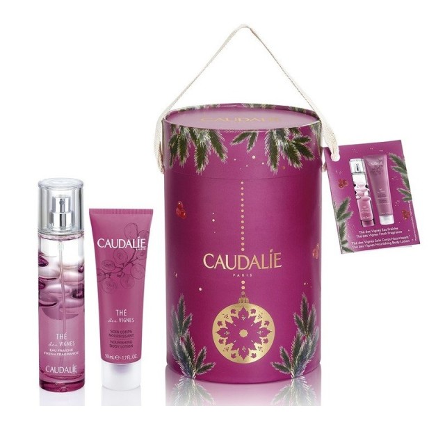 Caudalie Christmas Box The des Vignes Scented Duo - The Des Vignes Fresh Fragrance 100ml - Nourishing Body Lotion 150ml