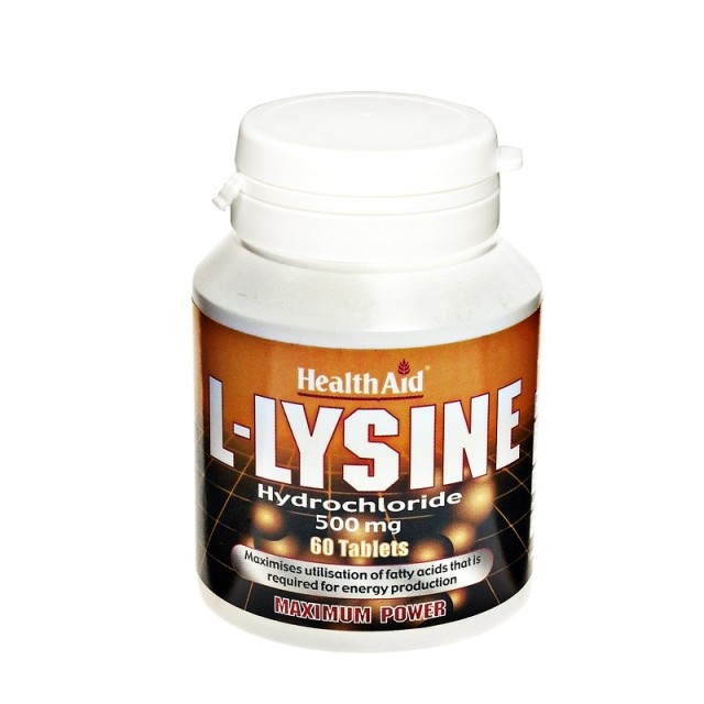 Health Aid L-Lysine 500mg, Σκεύασμα Λυσίνης για τη Διατήρηση της Υγείας των Ιστών και του Ανοσοποιητικού 60 ταμπλέτες