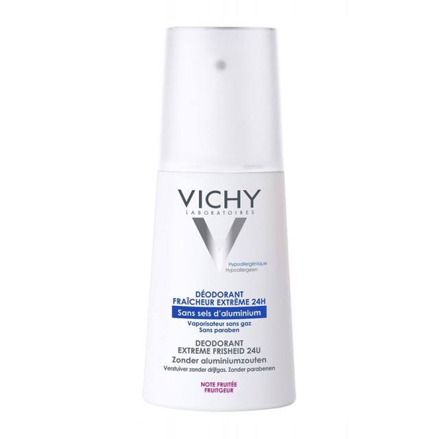 Vichy Deodorant 24H Extreme Fresh Spray, Αποσμητικό Σπρέι Σώματος για Απόλυτη Φρεσκάδα 100ml