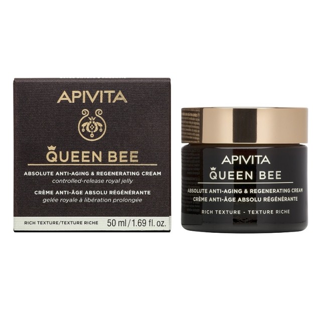 Apivita Queen Bee Κρέμα Απόλυτης Αντιγήρανσης & Αναγέννησης Πλούσιας Υφής με Βασιλικό Πολτό Ελεγχόμενης Αποδέσμευσης 50ml