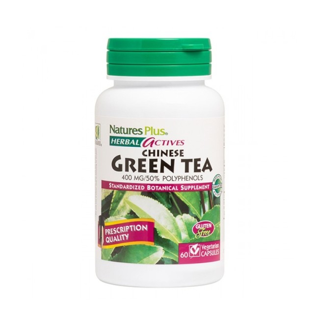 Natures Plus, Green Tea Chinese 400 mg, 60 vcaps