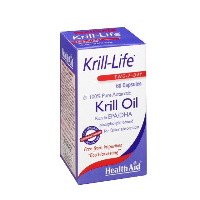 Health Aid Krill Life Krill Oil, Πλούσια Πηγή Ωμέγα 3 500Mg 60Caps