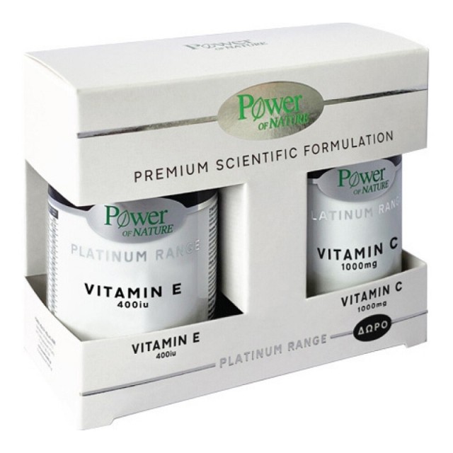 Power Health Promo Pack Platinum Range Vitamin E 400iu 30s Tabs + ΔΩΡΟ Vitamin C 1000iu 20s Tabs